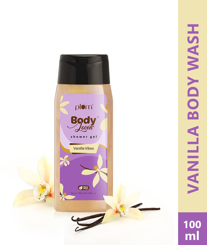 Plum BodyLovin' Vanilla Vibes Body Wash | Warm Vanilla | SLS-Free | Creamy Texture(100 ml)