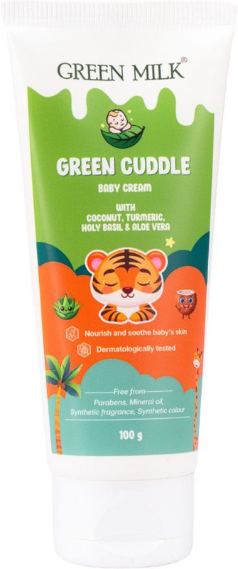 Green Milk Green Cuddle Baby Cream | Nappy Rash Care for Sensitive Baby Skin(100 g)