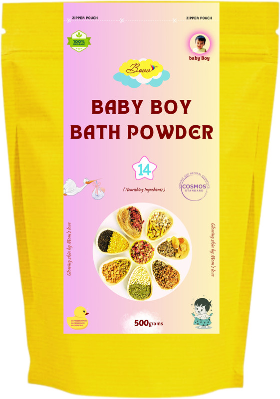 Bovv Baby Boy Bath Powder Made of 14 Organic Ingredients 500gm(500 g)