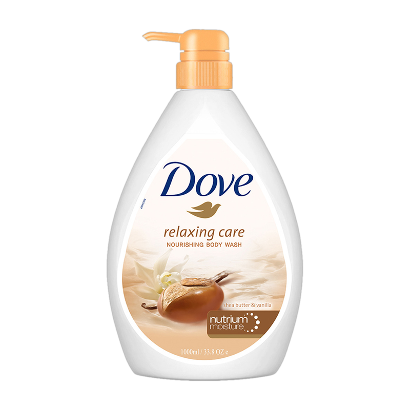 DOVE Relaxing Shea Butter Body Wash with Vanilla for Soft Skin, Soothing Scent(1000 ml)