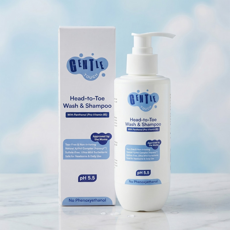 Gentle Touch Baby Wash & Shampoo | Tear-Free, pH 5.5 | Sulphate Free | Pro-Vitamin B5 | 200ml(200 ml)
