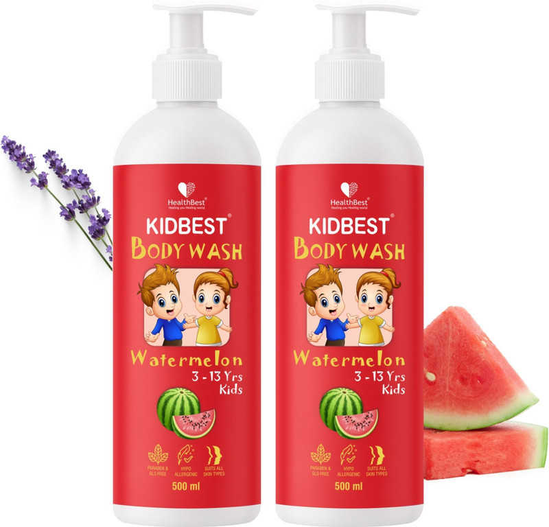 HealthBest Kidbest Bodywash for 3-13 Years Kids | Each Pack of 500ml (Pack of 2)(2 x 500 ml)