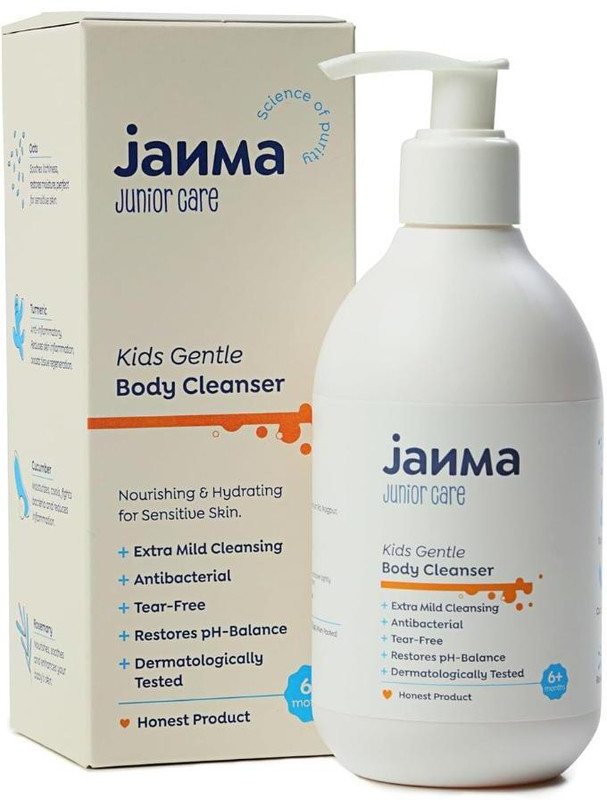 Janma Care Kids Gentle Body Wash 100% Vegan with Rosemary, Turmeric, Oats For Babies & Kids(250 ml)