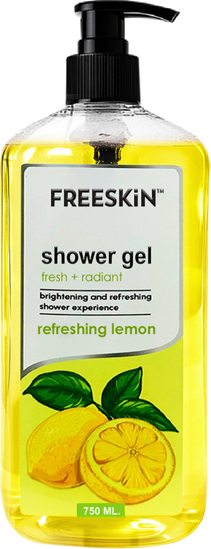 Free Skin Refreshing Lemon Shower Gel | Energizing Citrus Body Wash with Antioxidant Lemon(750 ml)