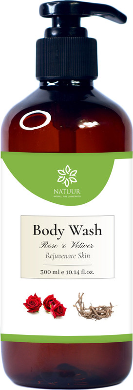 NATUUR Rose & Vetiver Body Wash 300ml - Rejuvenating Skin Care, For Clean & Fresh Skin(300 ml)