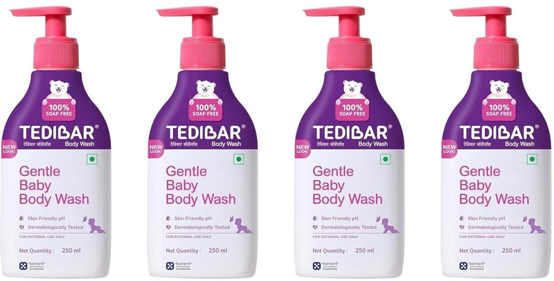 Tedibar Baby Body Wash 250ml x Pack of 4(4 x 250 ml)