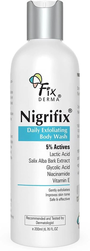 Fixderma Nigrifix Exfoliating Body Wash with 5% Actives, Gentle Exfoliating Shower Gel(200 ml)