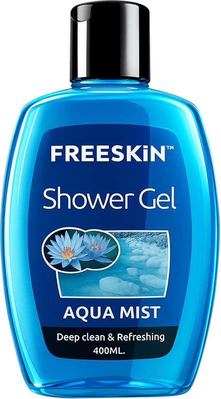 Free Skin Aqua Mint Shower Gel for Deep Clean and Refreshing, 400ml, Suitable for All Skin Type, PACK OF 1(400 ml)