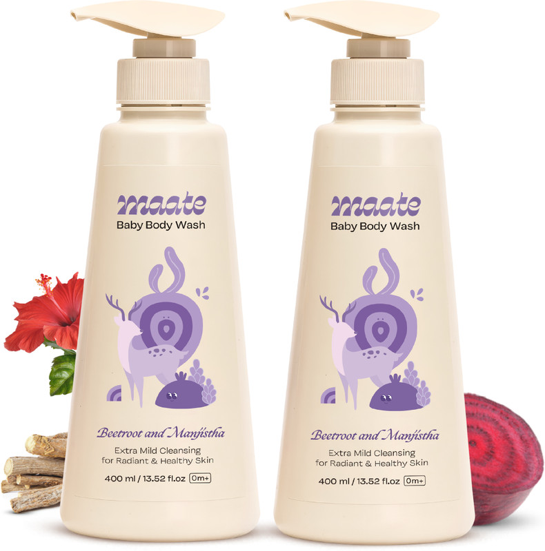 MAATE Baby Body Wash Combo (400 ml) Soft & Supple Skin Natural Cleansers - Pack of 2(2 x 400 ml)