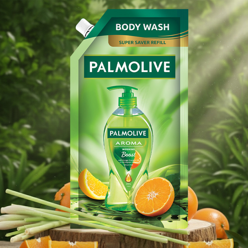 PALMOLIVE Orange Essential Oil & Lemongrass Aroma Morning Boost Body Wash Refill Pack(750 ml)