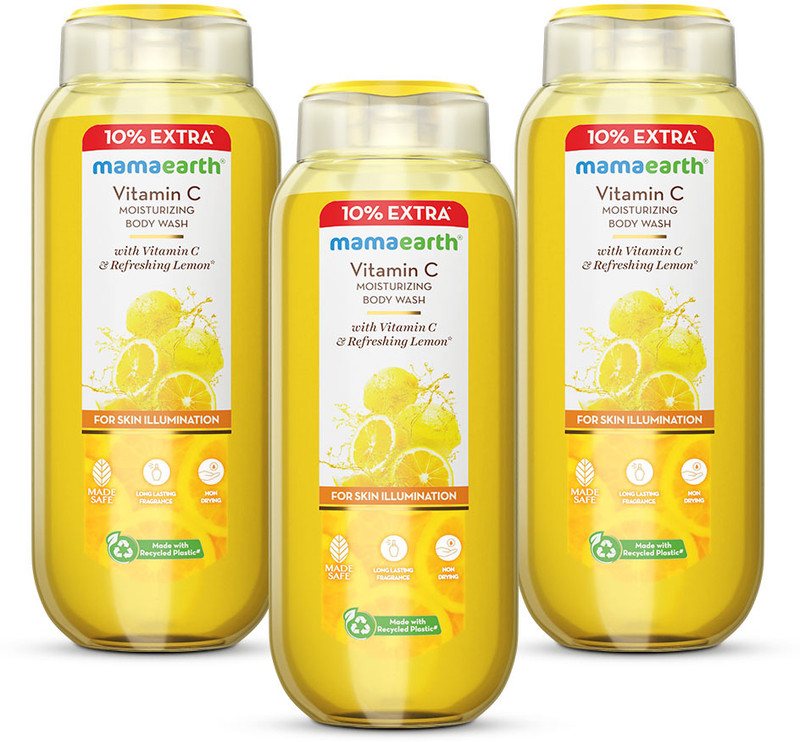 Mamaearth Vitamin C Moisturizing Body Wash with Vitamin C & Refreshing Lemon Scent(3 x 275 ml)
