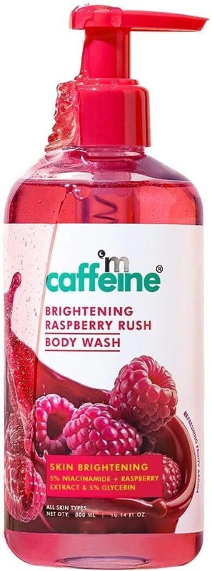 mCaffeine Brightening Raspberry Rush Body Wash, Brighter Skin with Fruity Raspberry Aroma(300 ml)
