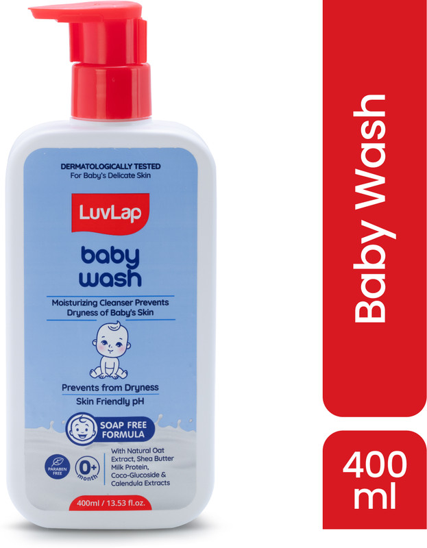 LuvLap Baby Wash With Milk Protein, Oatmeal, Shea Butter and Vitamin E, Soap free(400 ml)