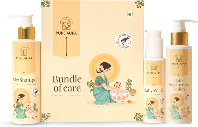 Pure Aura Head To Toe Harmony Kit | Baby Wash | Baby Shampoo | Baby Lotion(3 x 166.67 ml)