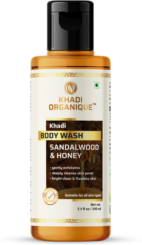 khadi ORGANIQUE Sandalwood & Honey Body Wash For Clean and Flawless skin(210 ml)