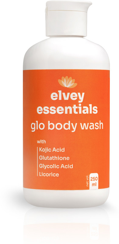 Elvey Essentials Glo Body Wash with 2% Kojic Acid & Arbutin for Body Brightening & Tan Removal(250 ml)