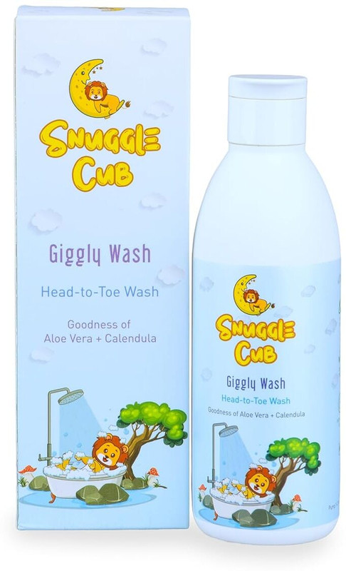 Snuggle Cub Giggly Wash Head-to-Toe Cleanser | Aloe Vera & Calendula | Hypoallergenic(250 ml)