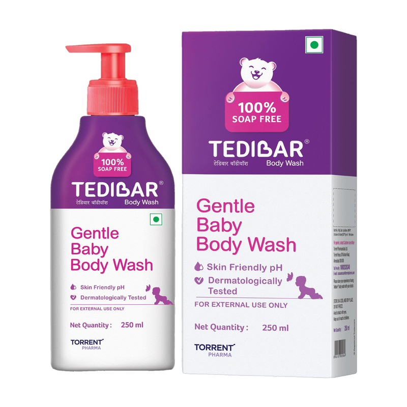Tedi Gentle Soothing Moisturising Baby Body Wash | 100% Soap Free | Skin Friendly pH(250 ml)