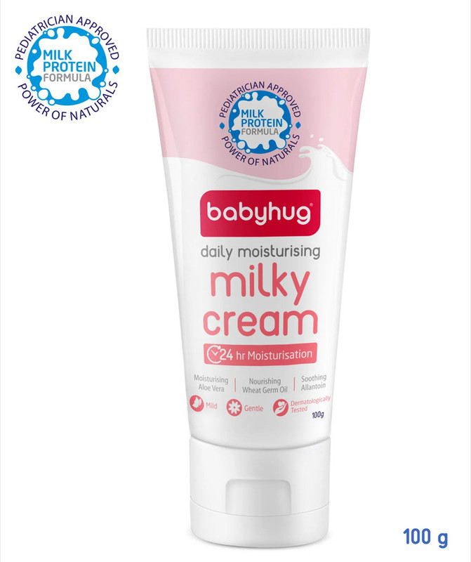 babyhug Milk Protein Formula Daily Full Body and Face Moisturizing Milky Cream 100G(100 g)