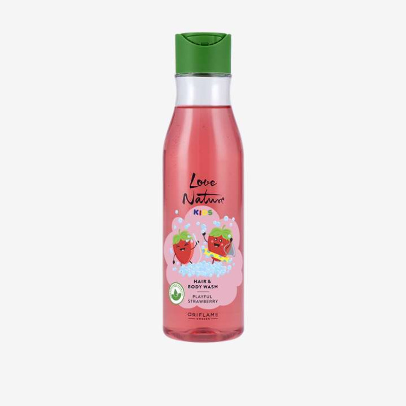 Oriflame Sweden LOVE NATURE KIDS HAIR & BODY WASH PLAYFUL STRAWBERRY(250 ml)