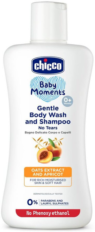 Chicco Gentle Body Wash And Shampoo, Paraben & Phenoxyethanol Free, 0M+(200 ml)