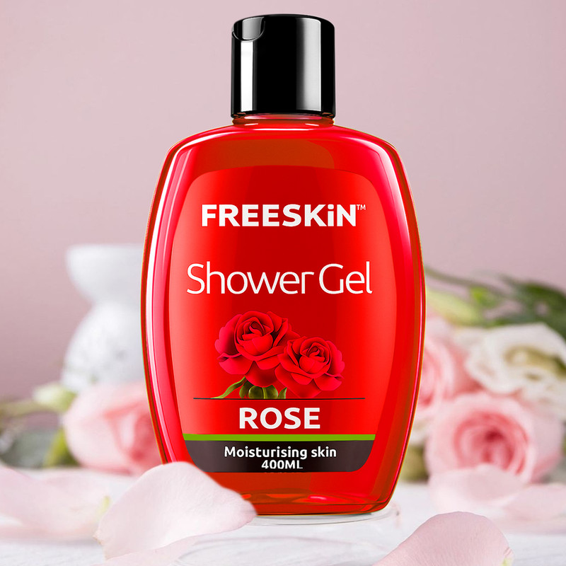 Free Skin Rose Shower Gel for Moisturising Skin, Enriched with Rose Extract, 400ml, Suitable All Skin Types, PACK OF 1(400 ml)