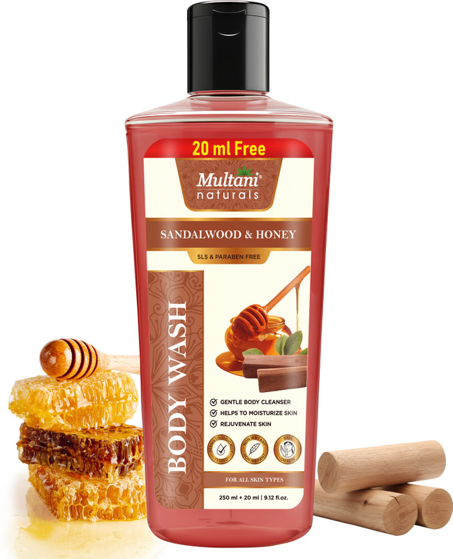 Multani Naturals Sandalwood & Honey Body Wash | Helps Cleanse & Hydrates Skin -(270 ml)