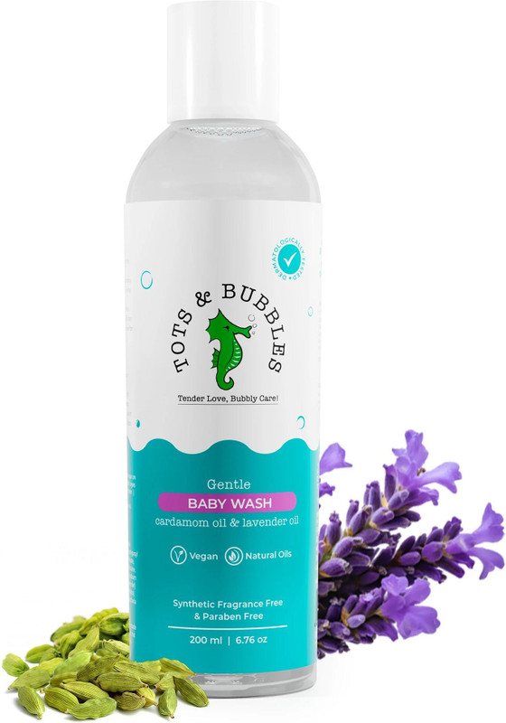 Tots & Bubbles Baby Wash, No Tears Formula, Prevents Dryness & Rashes | 0-5 Years(200 ml)