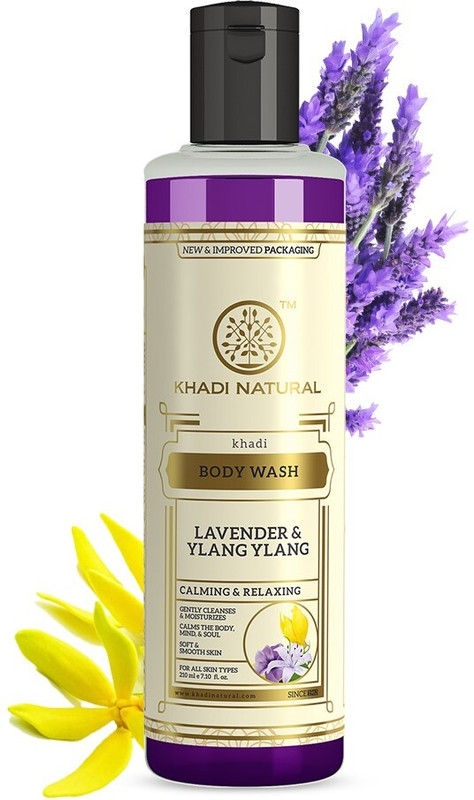 KHADI NATURAL Lavender & Ylang Ylang Body Wash|Dead Skin Removal|Deep Cleansing(210 ml)