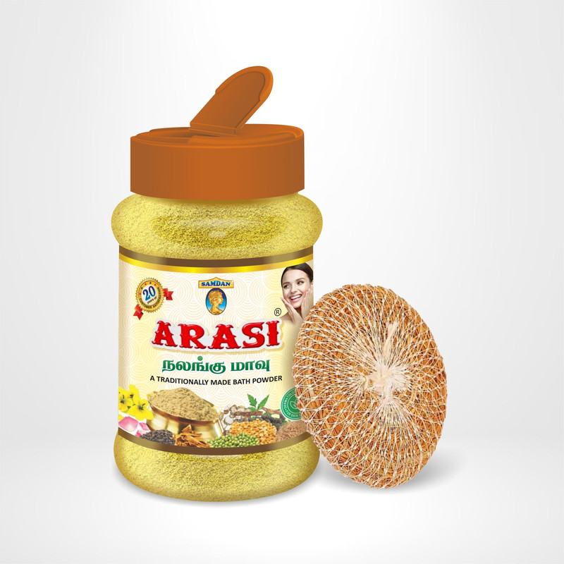 ARASI Nalangu maavu with Vettiver scrubber(0.1 kg)