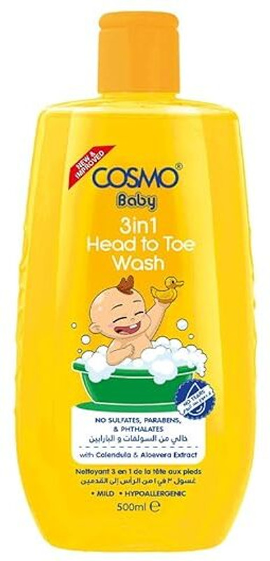 COSMO 3 in 1 Head To Toe Wash for Hair, Body & Everyday Freshness(500 ml)