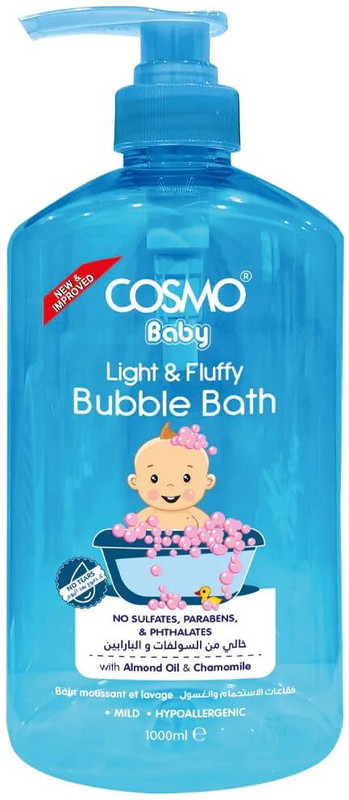 COSMO Baby Light & Fluffy Bubble Bath Sulfate,Paraben & Phthalate Free with Almond Oil(1000 ml)