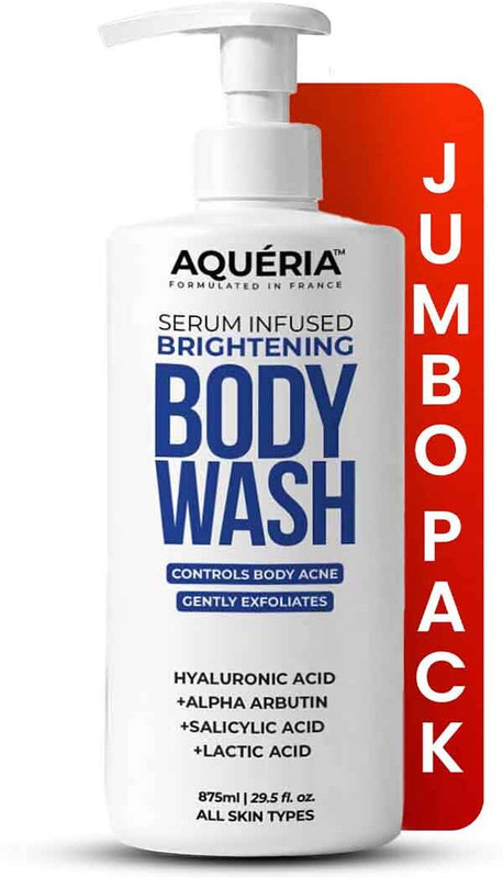 Aqueria 3 in 1 Serum Infused Brightening Body Wash with Hyaluronic Acid Alpha Arbutin(875 ml)