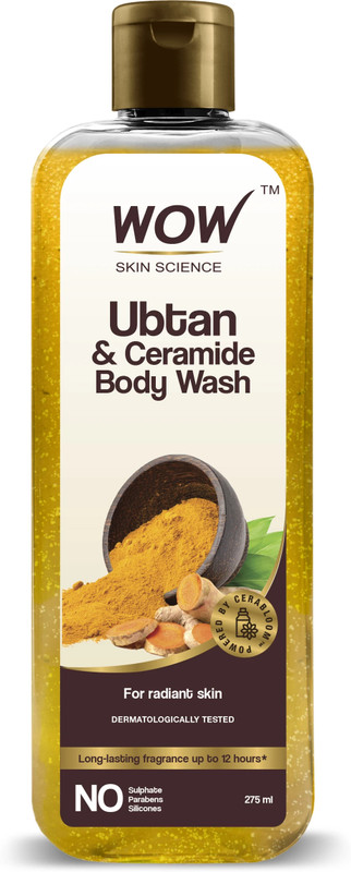 WOW SKIN SCIENCE Ubtan & Ceramide Body Wash | Radiance Boosting Cleanser | Revives Dull Skin(275 ml)