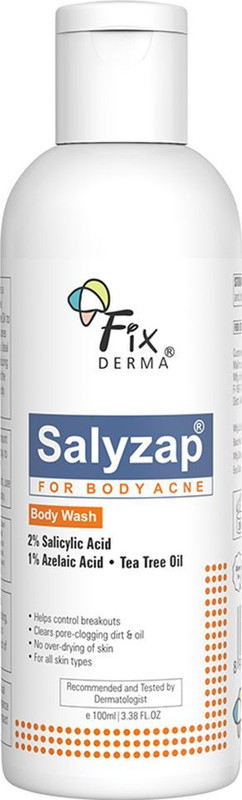 Fixderma 2% Salicylic Acid Salyzap Body Wash For Body Acne, Back, Shoulders, Arms Acne(100 ml)