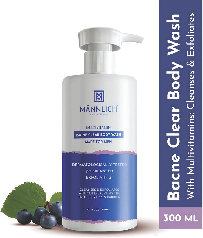 Mannlich 2% Salicylic Acid Body Wash For Body Acne, Back, Shoulders, Arms Acne(300 ml)