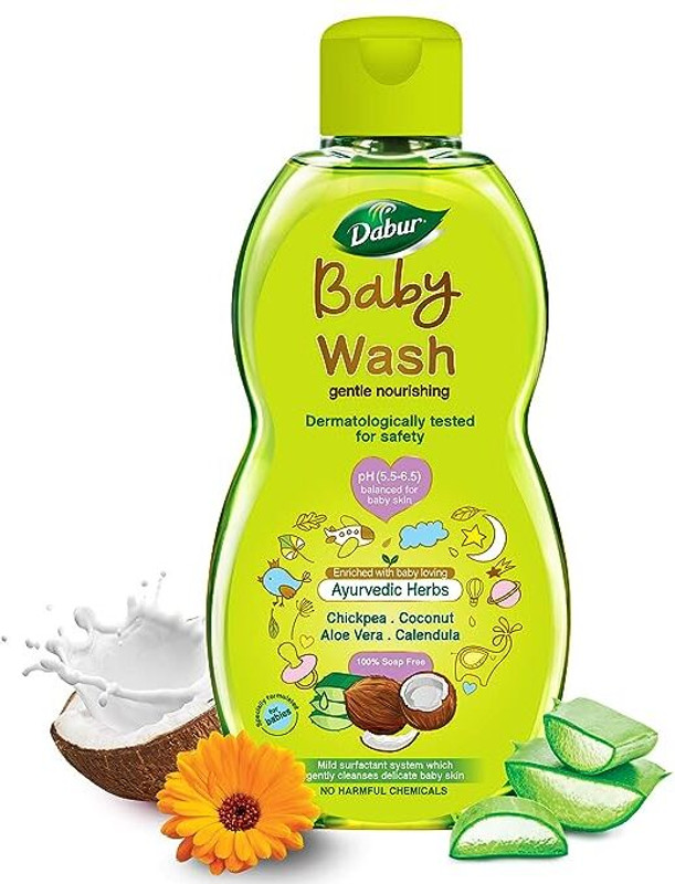 Dabur Baby Wash 200ml pH 5.5 balanced, No Harmful Chemicals & Tear Free Formula(200 ml)