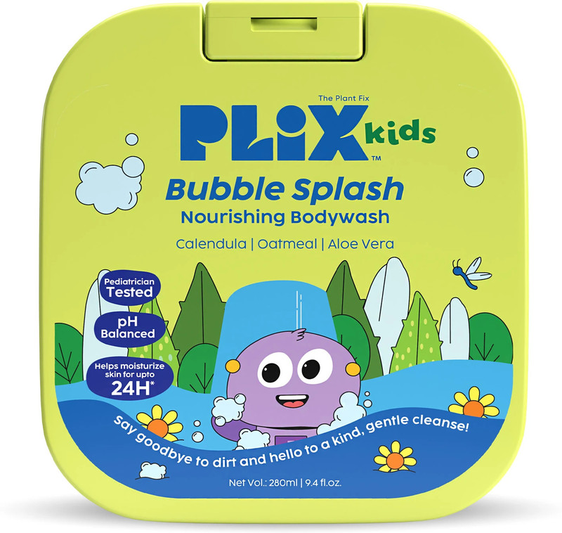 The Plant Fix Plix Kids Body Wash for Gentle Cleansing | Hydrates & Nourishes Skin | For Daily Use(280 ml)