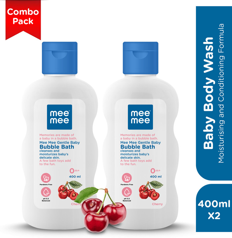 MeeMee Gentle baby Bubble bath cherry extracts, dermatological tested 2 X 400(800 ml)