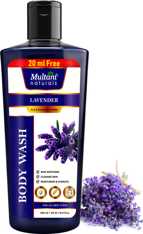 Multani Naturals Lavender Body Wash I Helps Cleanse & Hydrates Skin -(270 ml)