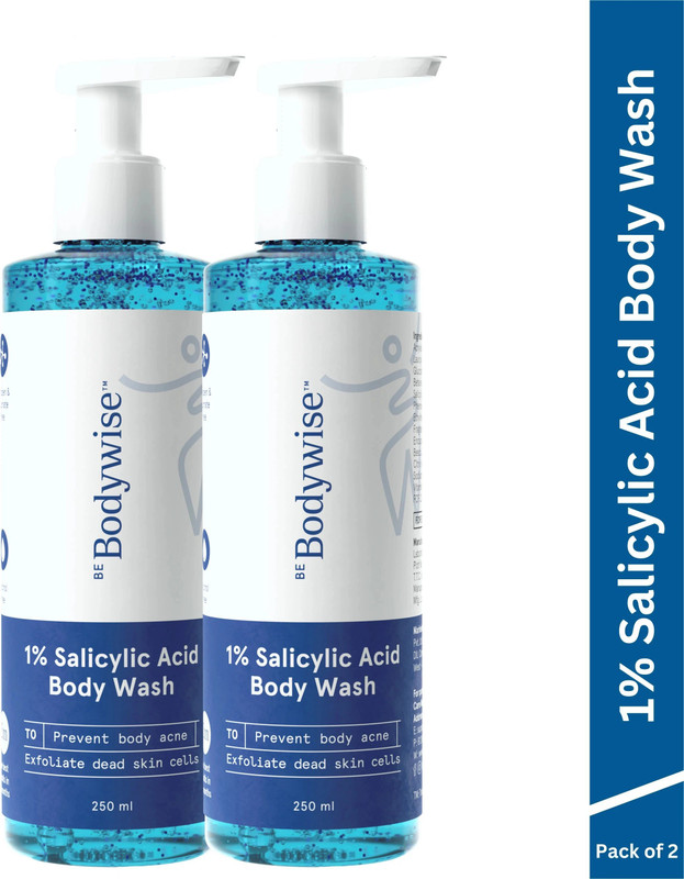 Be Bodywise 1% Salicylic Acid Body Wash for Body Acne | Paraben, SLS free Shower Gel(2 x 250 ml)
