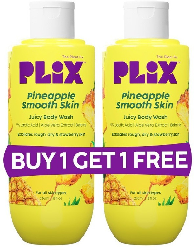 The Plant Fix Plix Pineapple 5% Lactic Acid Exfoliating Body Wash For All Skin Types(2 x 236 ml)