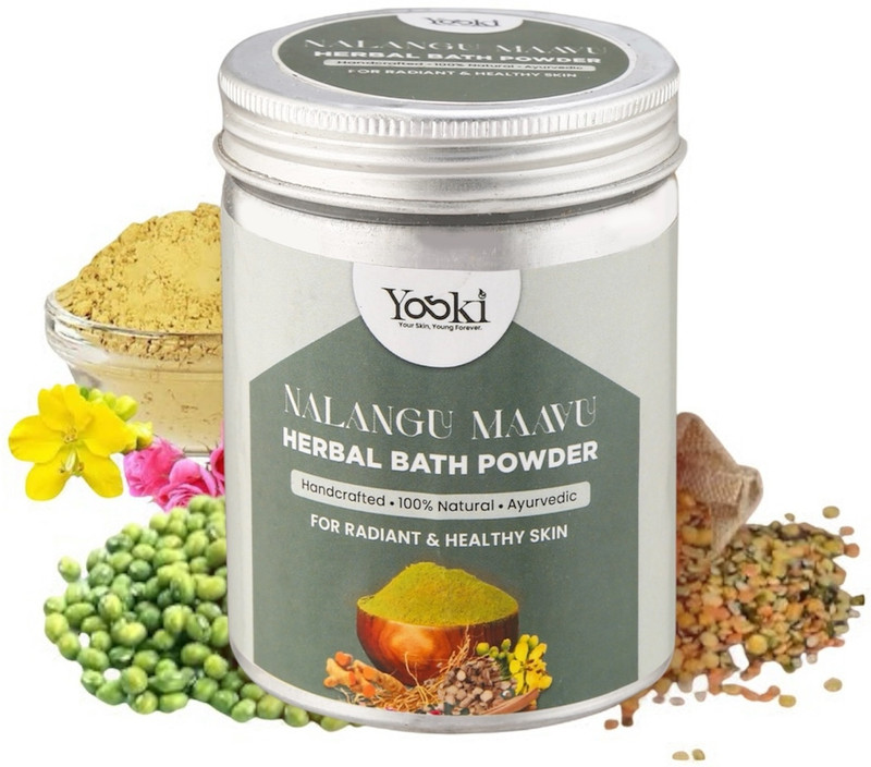Yoski Nalangu Maavu Herbal Bath Powder for Body Soft, Glowing, Smooth Skin Brightening(100 g)