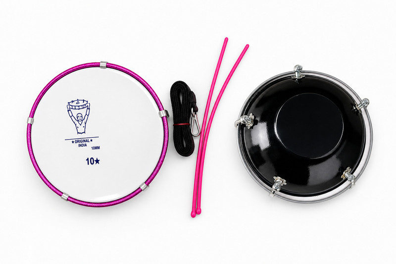 MMI 10 Inch Tasha Drum Set with Sticks & Strap Fiber Bongo(26 cm)