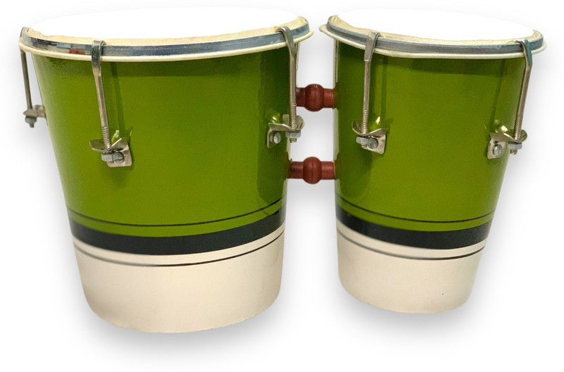 Hoorain Traders Light Green and Beige Premium Wooden Bongo(16.5 cm, 12 cm)