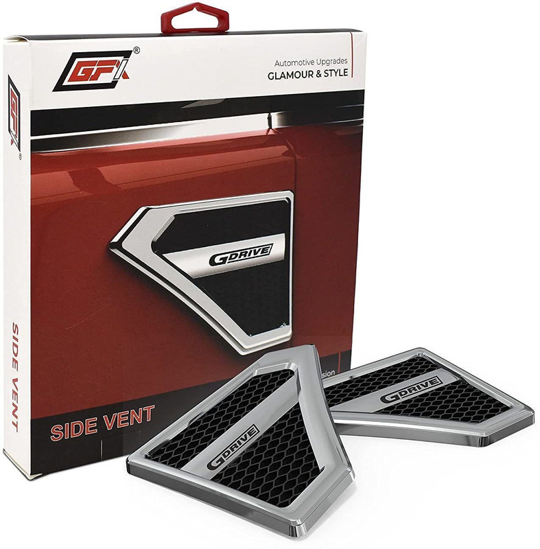 GFX G Drive Side Vent Air Flow Duct Racing Side Vent Air Flow Chrome Plated Sticker Side Scoop