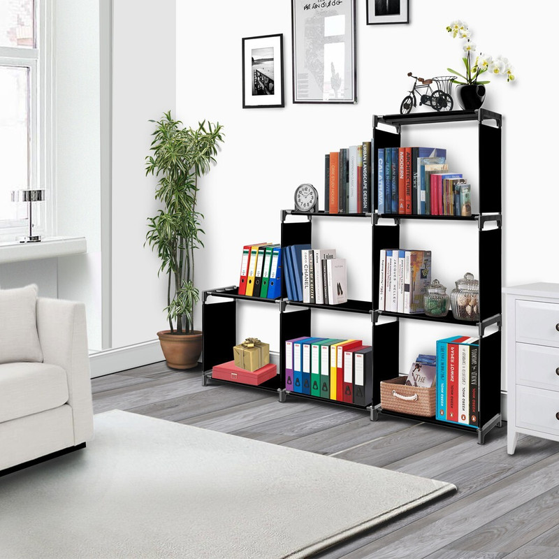 thos Metal Open Book Shelf(Finish Color - Black, DIY(Do-It-Yourself))
