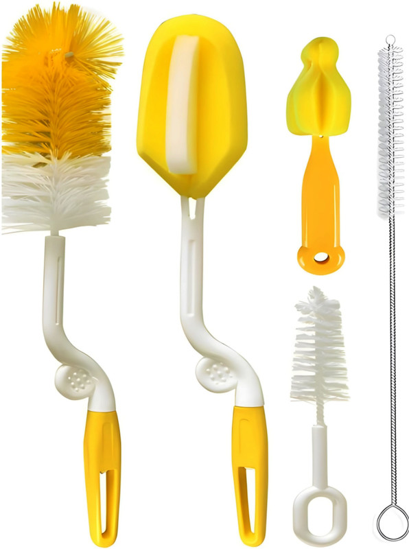 AWEJOY Baby Milk Bottle Nipple Straw Brush Sponge(Multicolor)