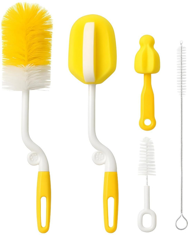 Silencio 5-in-1 Baby Bottle Cleaning Brush Set(Natural)