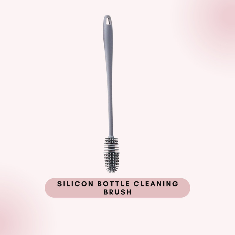 BRIJAZA silicon bottle cleaning brush bottle cleaner for home, kitchen accessories(Gray)